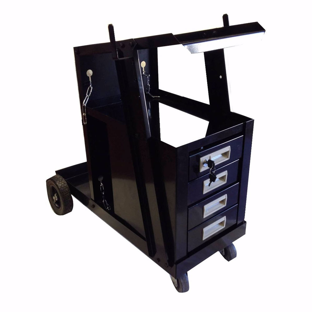 Welding Cart Plarma Cutter Tank Welder Storage 4 Drawer Shelves Cabinet Utility eBay