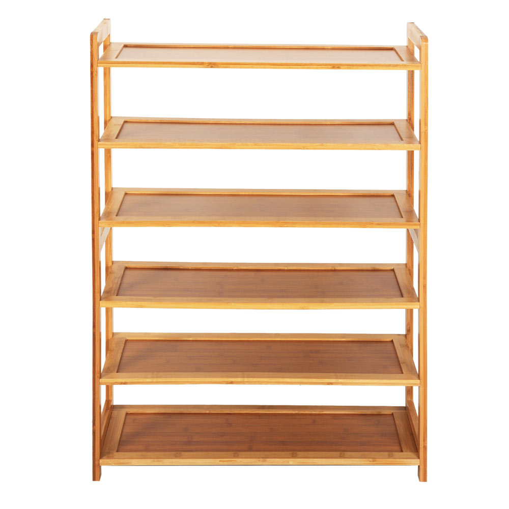 new durable bamboo shelf tier 6 wood home furniture