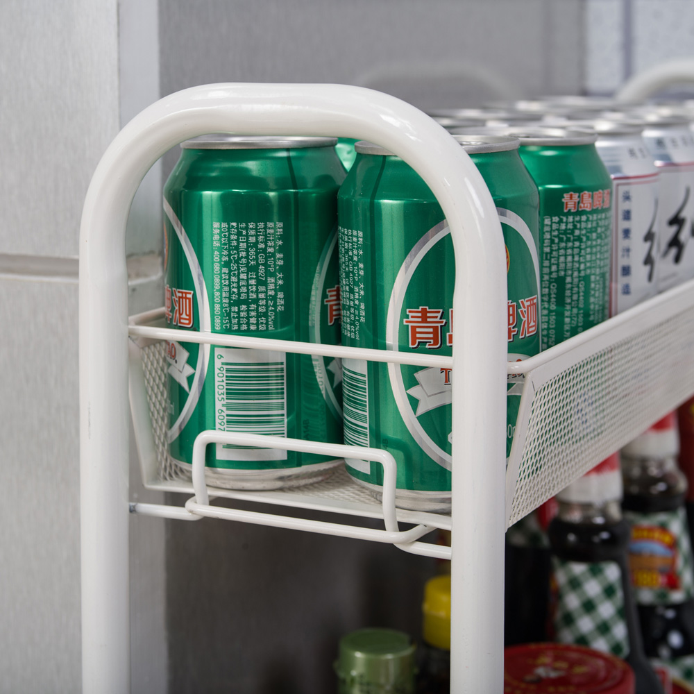 Rolling 4 Layer Shelf Slim Can Spice Rack Holder Cart Kitchen Bath