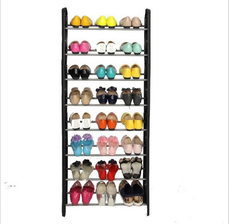 Home & Garden 10 Layer Metal Storage Organizer 30 Pair Standing Shoe Tower Rack Shoe Racks