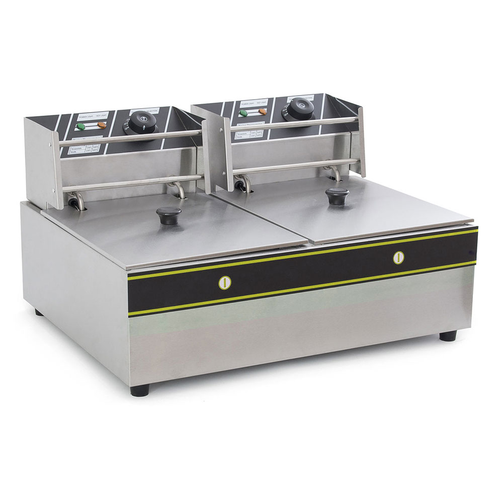 Electric Countertop Deep Fryer Dual Tank Commercial