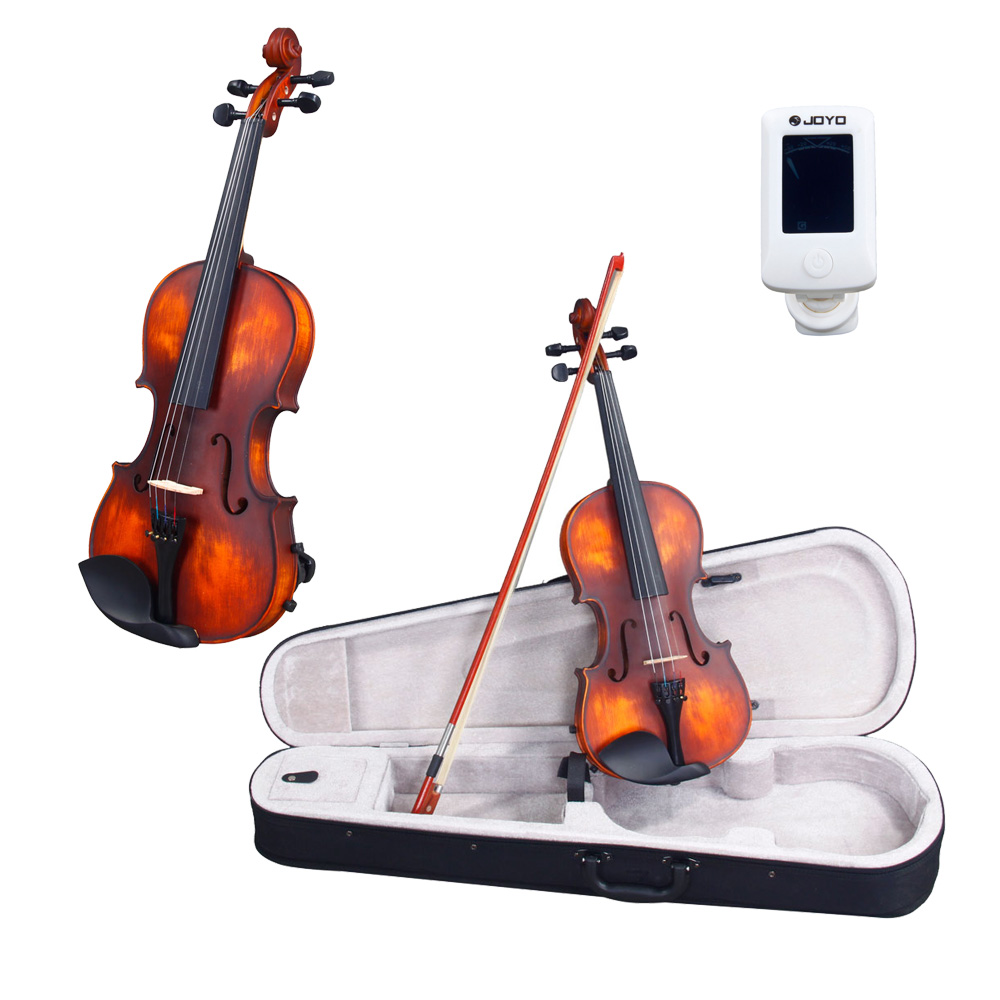 Glarry 4/4 Classic Solid Wood adult Retro Acoustic Violin+Case+Bow