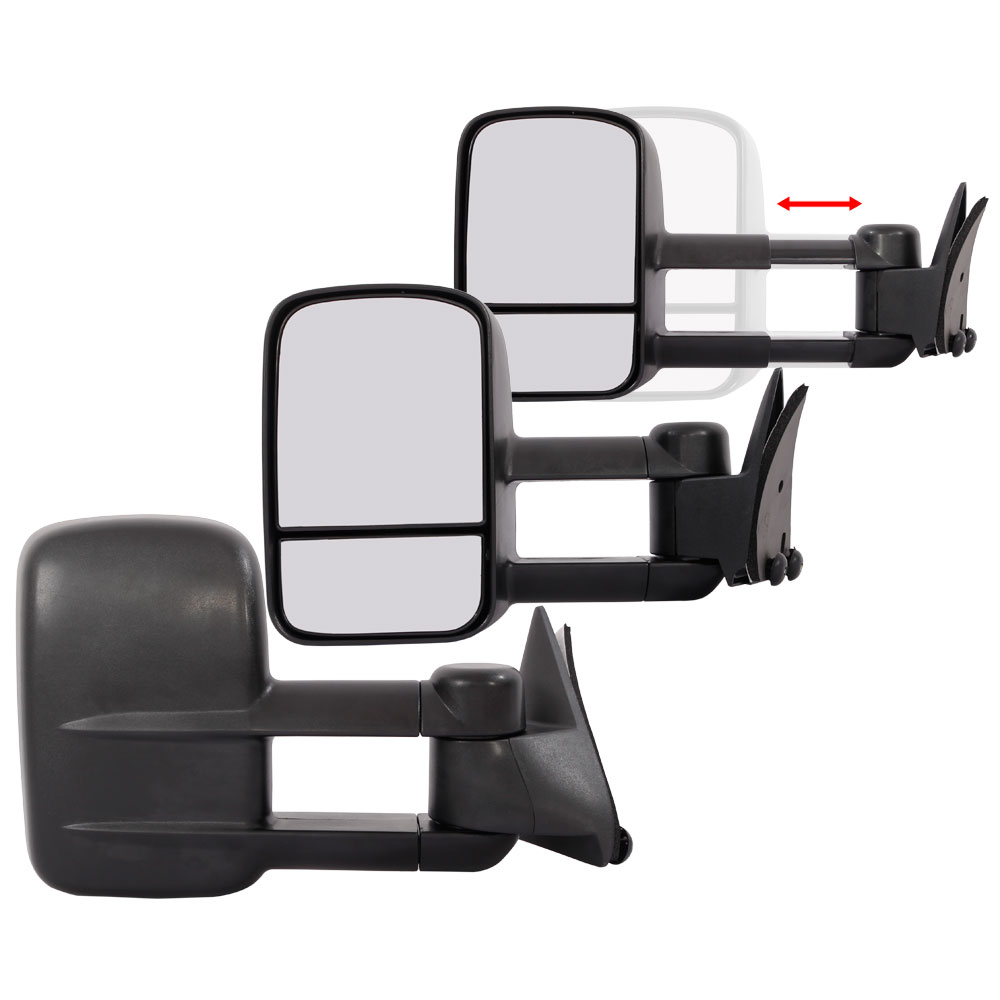 For 88-98 Chevy GMC C//K Tahoe Yukon Black Manual Towing Mirrors Side Tow Pair