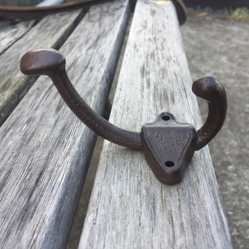 5 Pcs Rustic Cast Iron Wall Coat Hooks Hat Hook Hall Tree Brown Vintage