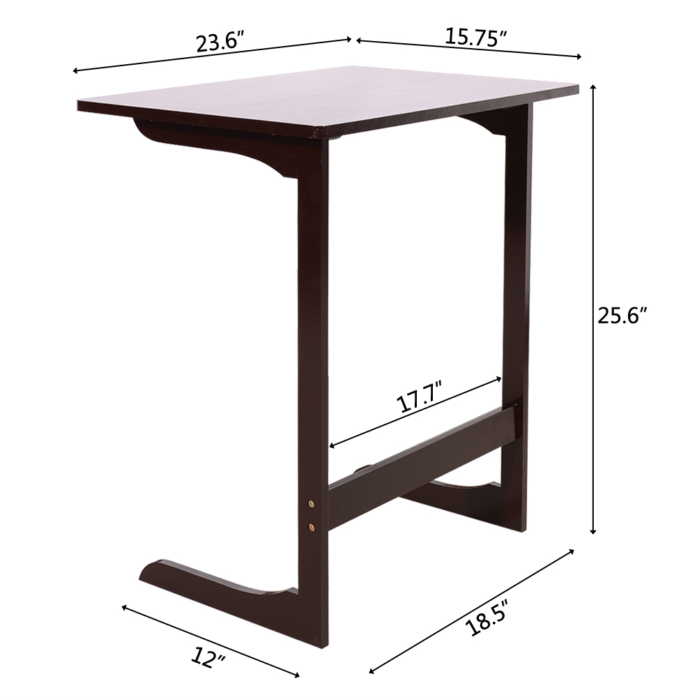 Details About L Shape Drink Table Snack Tray Slide Laptop Desk Couch Sofa Coffee Color