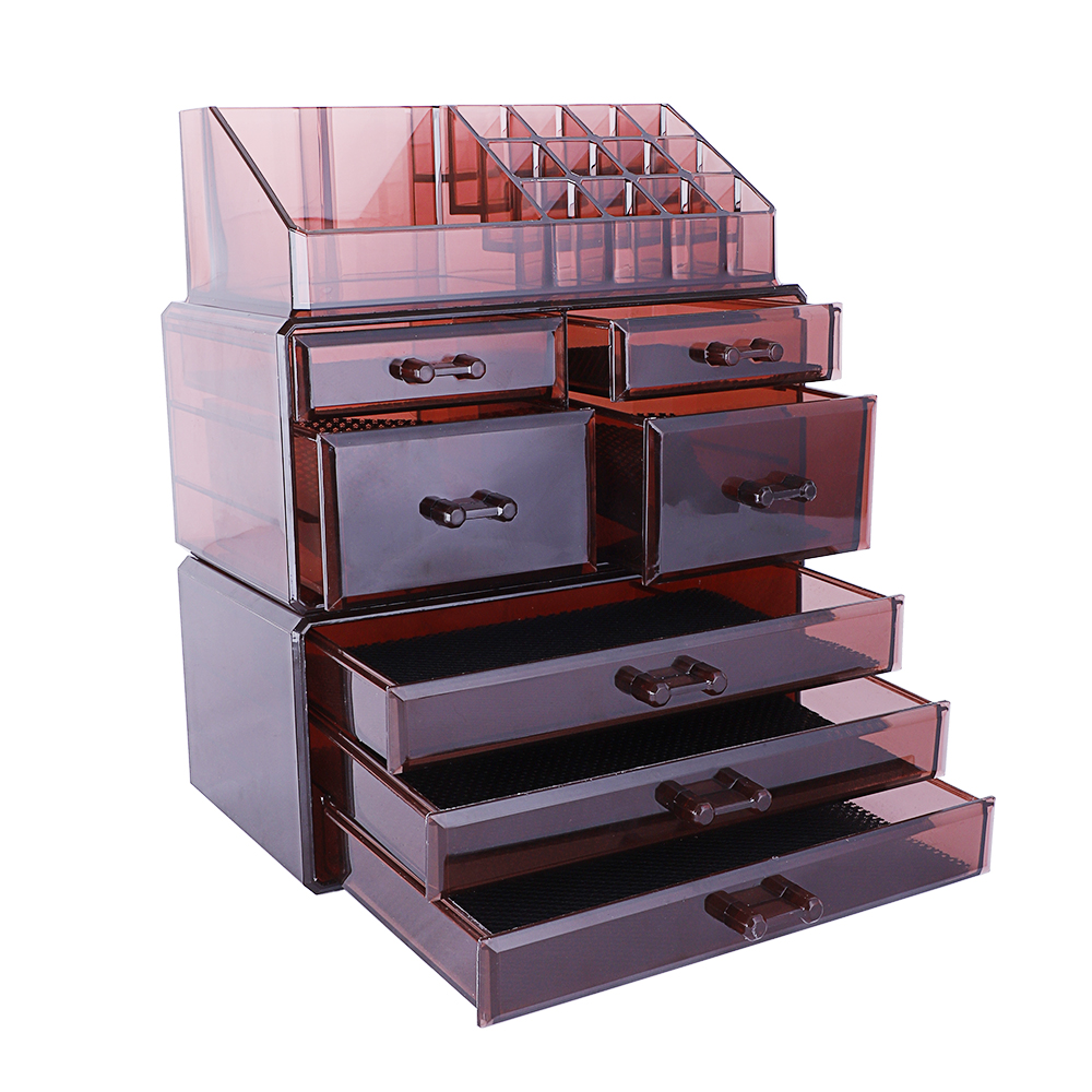 Clear Acrylic Cosmetic Organizer Drawer Makeup Box Display Holder