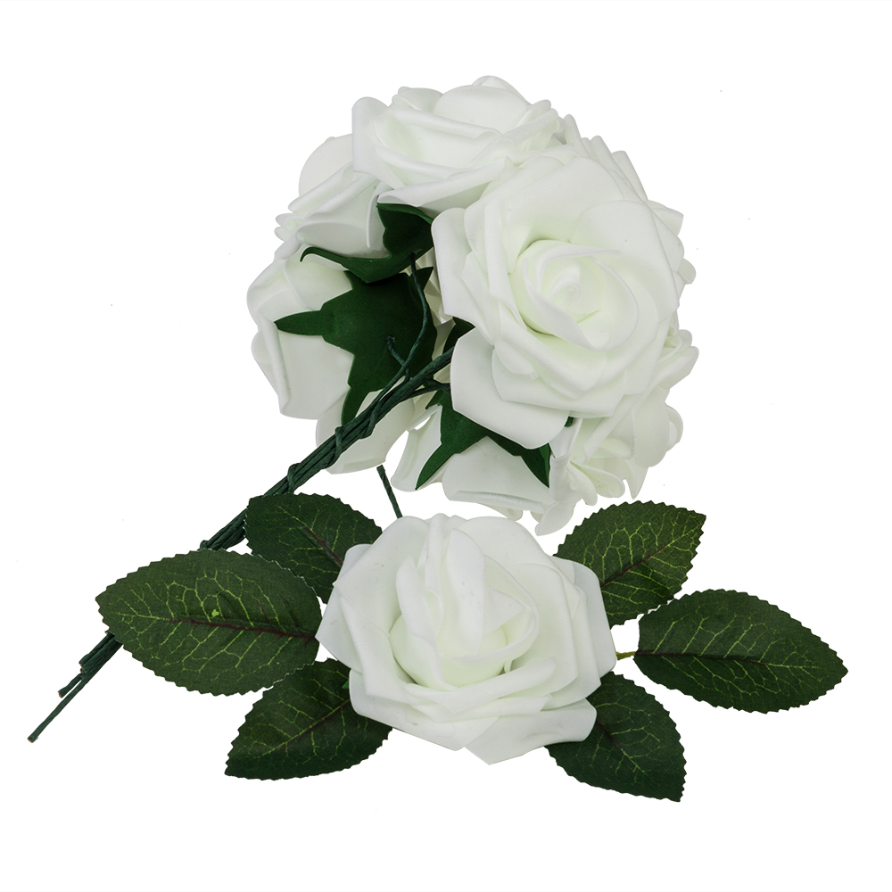 Artificial Flowers Blush Rose 50 pcs Realistic Fake Roses w/Stem