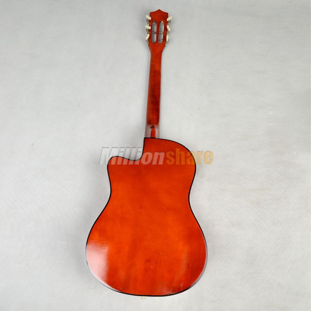 New 38 Inch Right Handed Practice Acoustic Guitar Cutaway Design Natural Wood